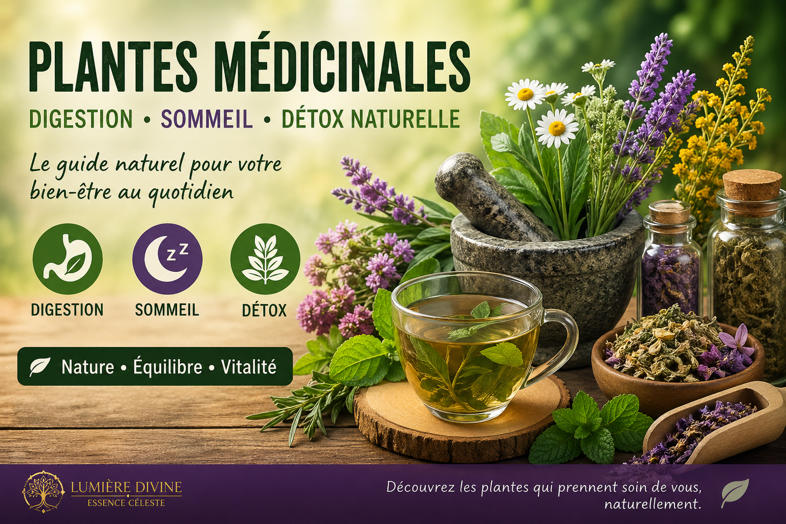 Plantes médicinales pour digestion sommeil et détox naturelle