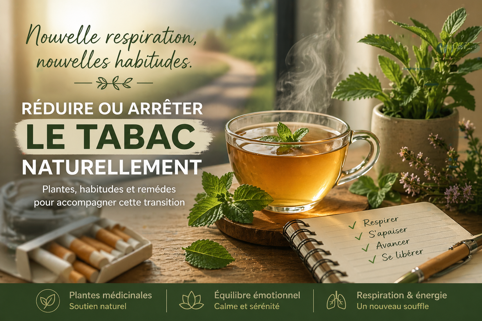 Réduire ou arrêter le tabac naturellement avec les plantes médicinales et de nouvelles habitudes apaisantes